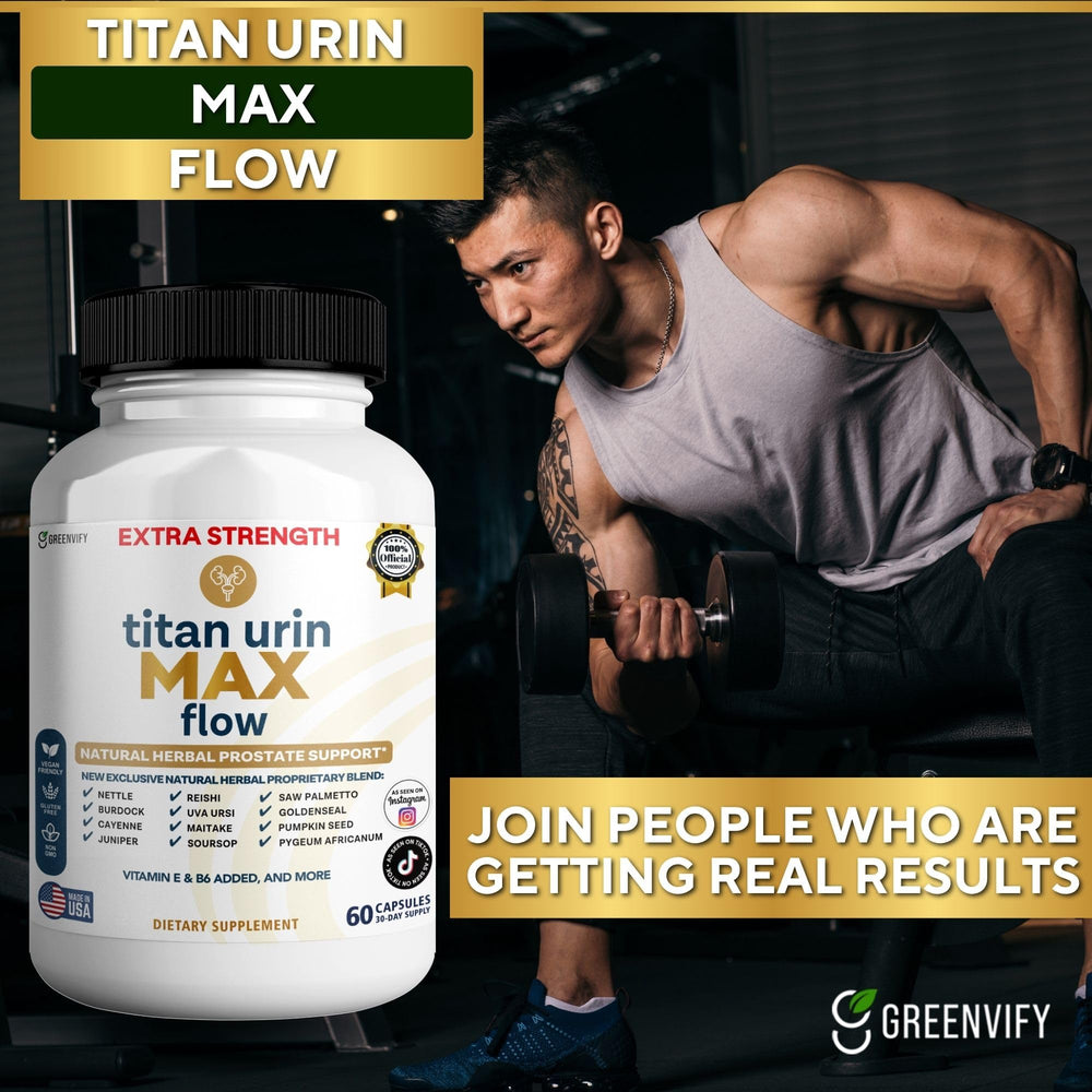 Greenvify Titan Urin Max Flow 60 capsules for a 30-day supply
