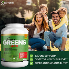 GREENVIFY Tonic Greens Max vegan, non-GMO capsules for daily wellness