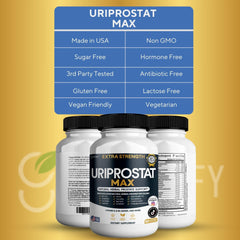 GreenVify Uriprostat Max ingredients visual highlighting saw palmetto and vitamins