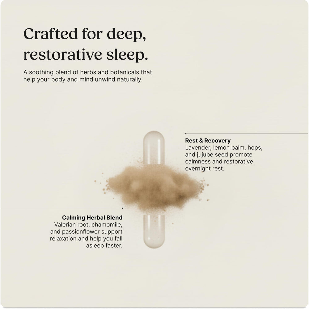 Greenworks Nature's Rest bottle side reveals vegan capsules and organic herbal blend
