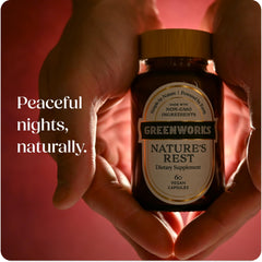 Greenworks Nature's Rest ingredients list shows Ashwagandha and Valerian