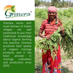 Grenera Moringa tablets with a glass of water for easy intake.