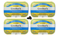 GRETHER'S Sugarfree Blackcurrant Pastilles tin front – premium Swiss packaging for on-the-go flavor