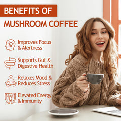 GRGTP Mushroom Coffee cup steaming ready for a focused morning