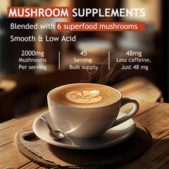 GRGTP Mushroom Coffee packaging back label with details