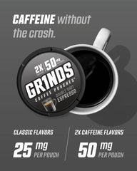 GRINDS caramel flavor can, smooth taste with a clean caffeine boost
