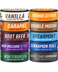 GRINDS coffee pouches variety pack front display for portable energy