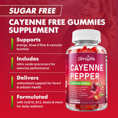 GrnLife cayenne pepper gummies closeup emphasizing bold flavor.