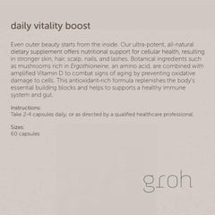 Groh Daily Vitality Boost ingredients six-mushroom blend supports vitality