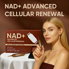 GROHESE NAD Advanced Cellular Renewal label close-up highlights gluten-free, GMO-free formula and quality ingredients.