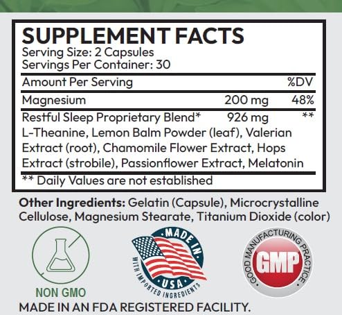 Ground Level bottle with 200mg magnesium and melatonin illustrating sleep support potential