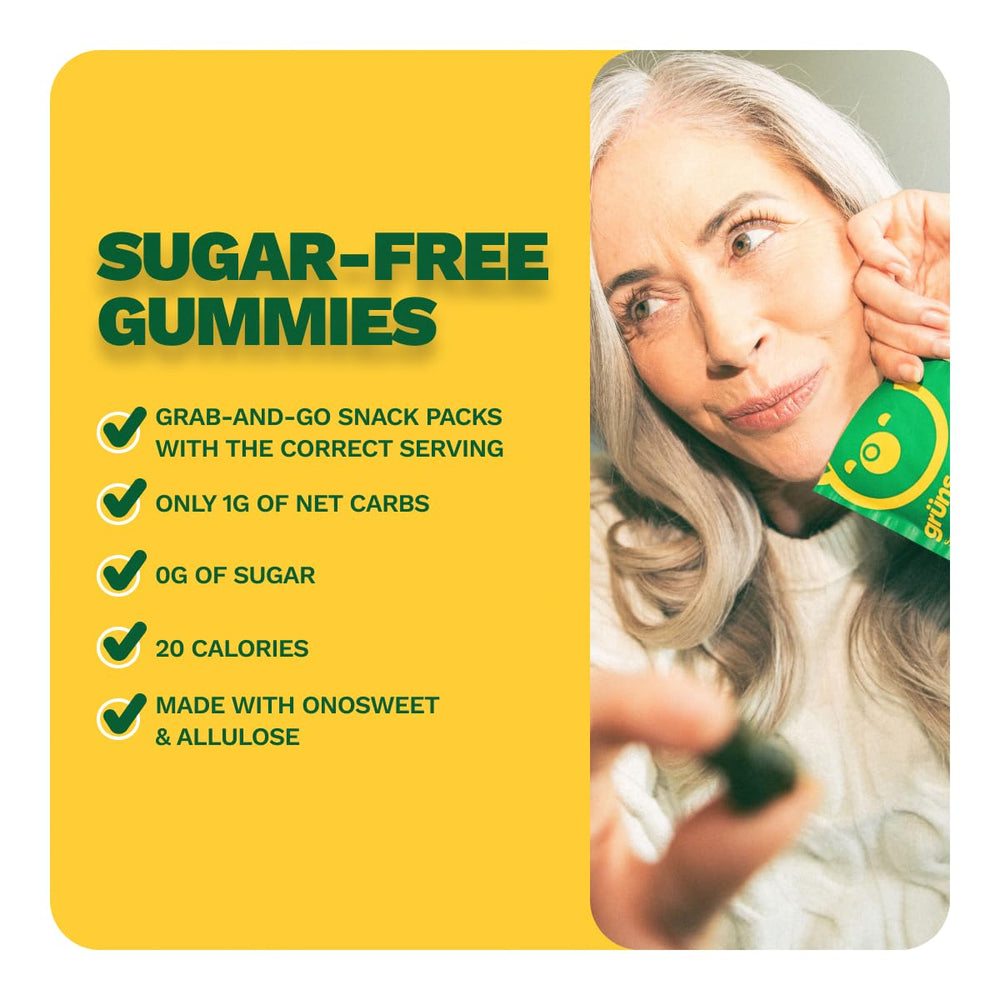 Grüns Nutrops daily-use gummies ready for a morning routine and consistency.