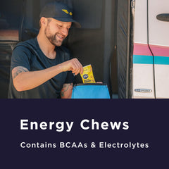 GU Energy Chews blueberry-pomegranate flavor bag for long training sessions.