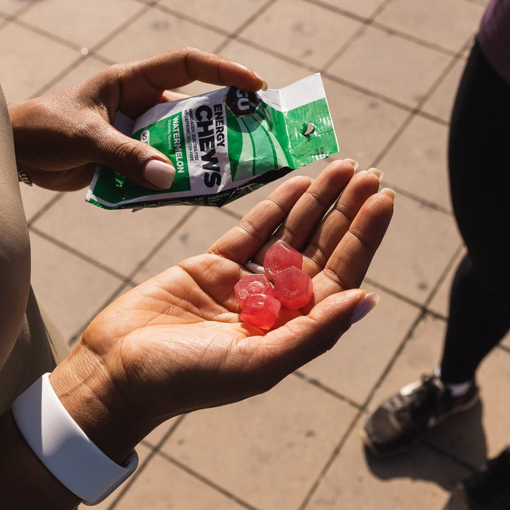 GU Energy Chews electrolytes help maintain water balance during activity.