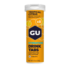 GU Energy Hydration Tabs dissolving in water for quick electrolyte replenishment during workouts