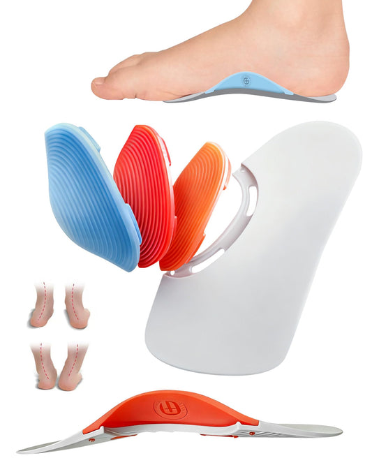 Guamar removable arch-support inserts inside a child's shoe for all-day comfort
