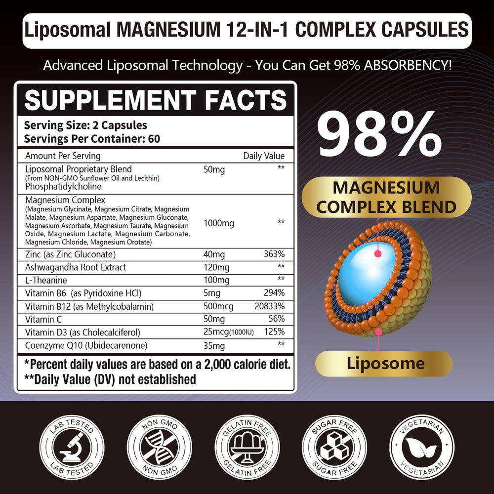 Close-up of Gulapelst magnesium capsules showing size and texture for daily use