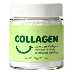 Guliqi collagen tooth powder bottle showing mineral-infused gum support
