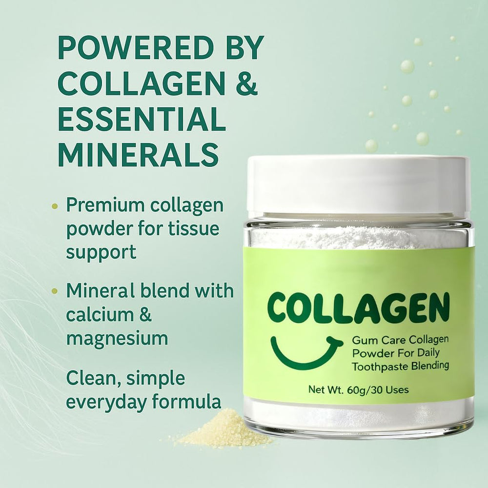 Guliqi collagen tooth powder being brushed onto a toothbrush
