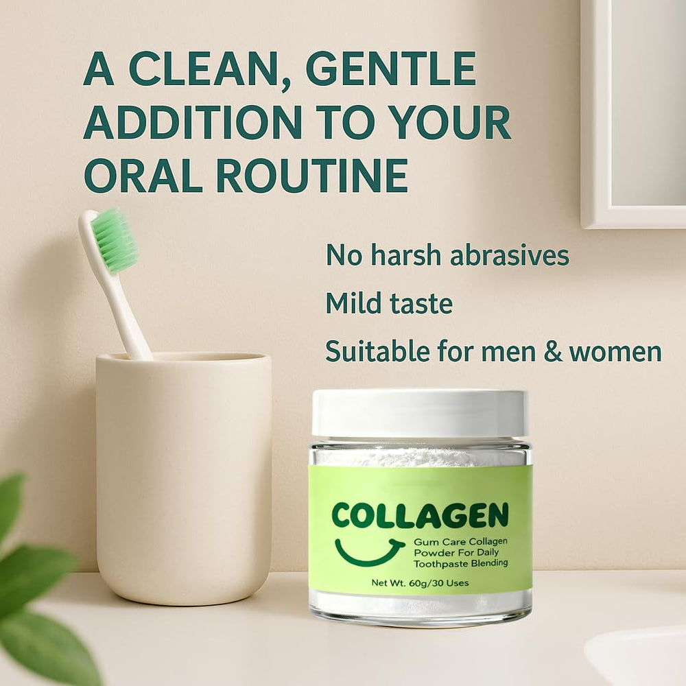 Guliqi collagen tooth powder close-up label detail