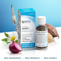 GUNA Allergy Histaminum 200X bottle as part of daily allergy care routine
