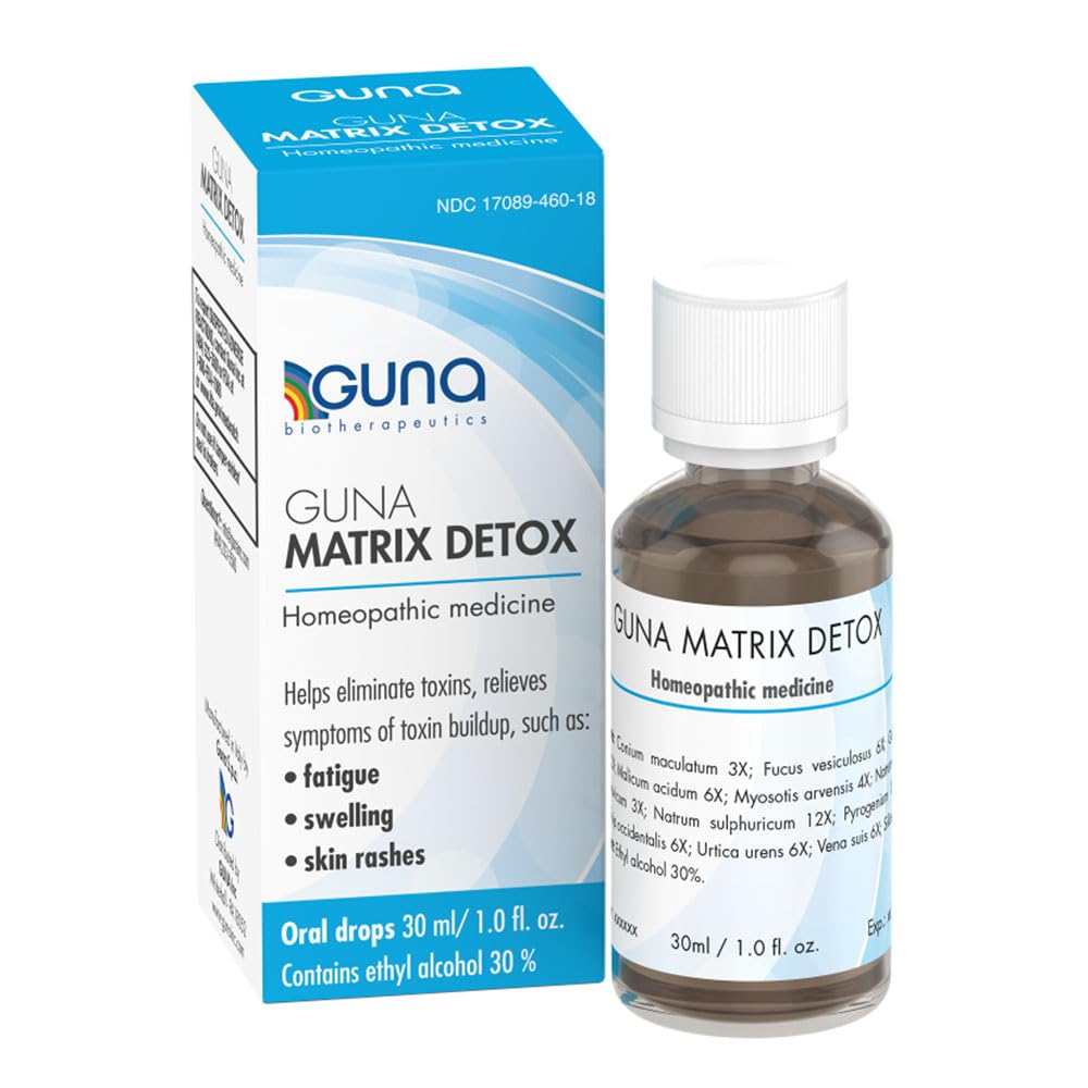 GUNA Matrix Detox bottle pour enables simple daily dosing for detox support.