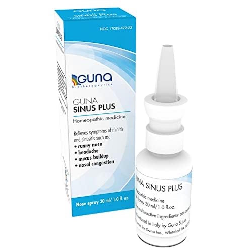 GUNA SINUS PLUS nose spray for quick, non-drowsy nasal relief.