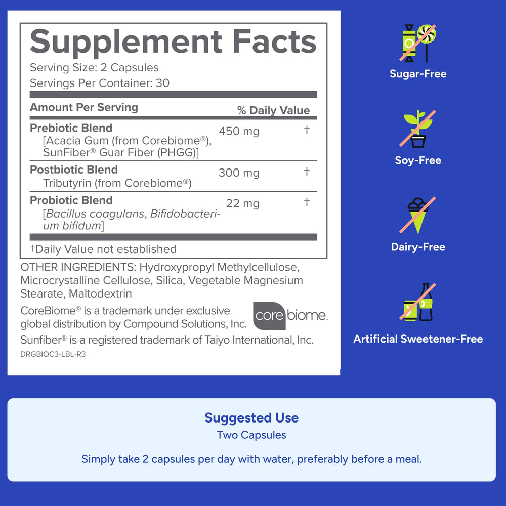 Gundry MD Bio Complete 3 postbiotics interior detail for energy support