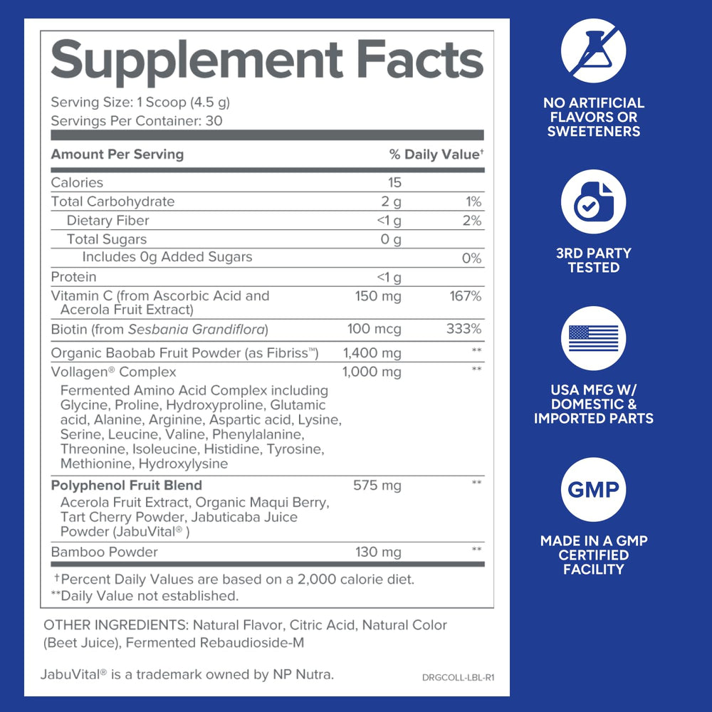 Vitamin C-rich powder from Gundry MD Phyto Collagen Complex supports everyday routines.