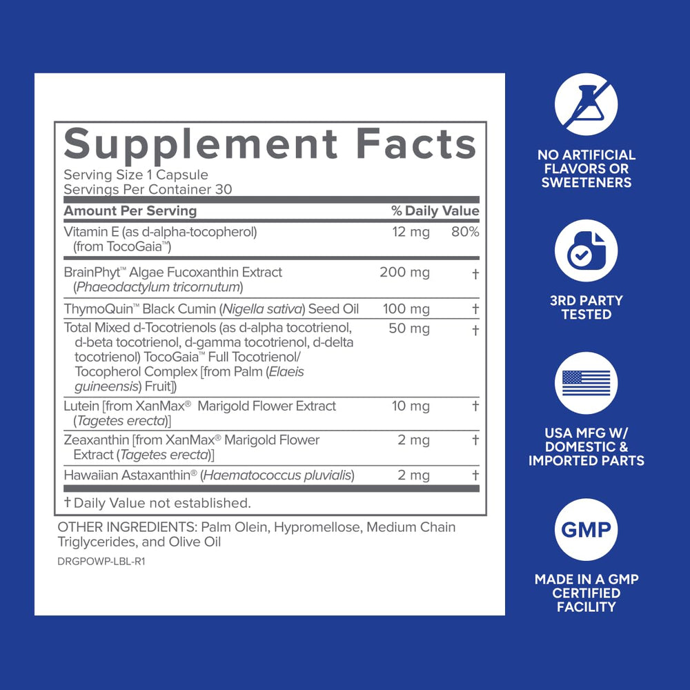 Gundry MD Power Phenols ingredient panel showcasing BrainPhyt and nutrients.