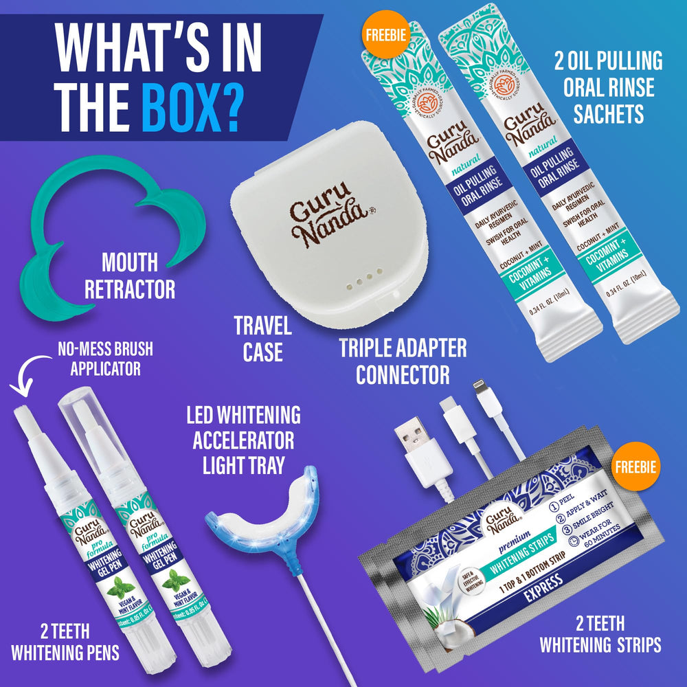 GuruNanda 32-session mess-free whitening routine for home use
