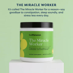 GutPersonal Miracle Worker morning-dose scoop next to a mug