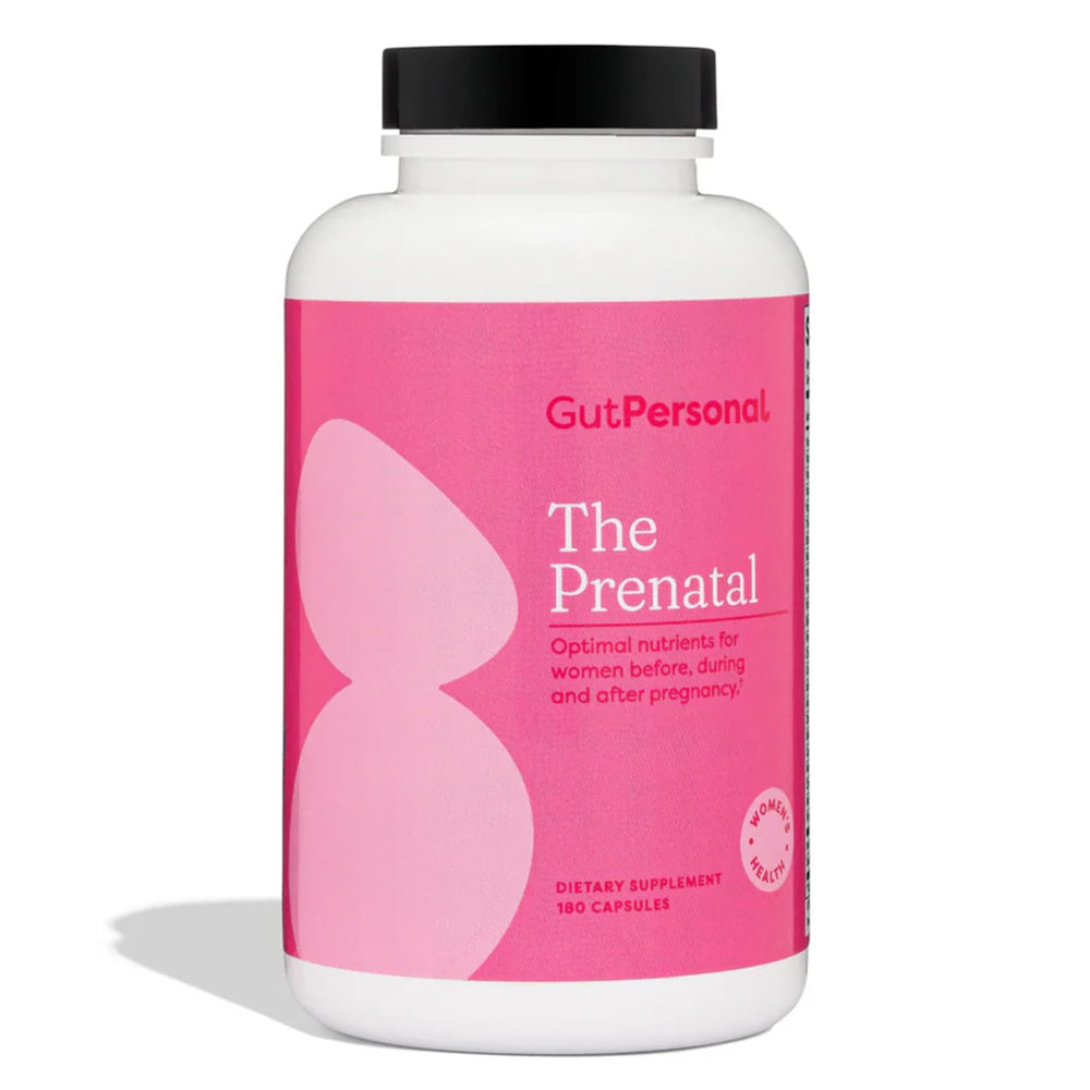 GutPersonal The Prenatal bottle with capsules for prenatal support.