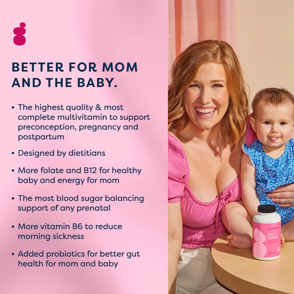 GutPersonal The Prenatal key nutrients folate and B12 for daily prenatal support.