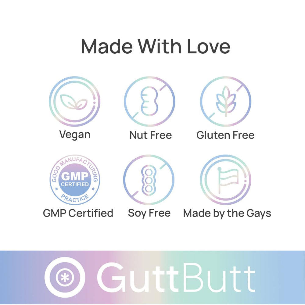 GuttButt bottle on table suggests an easy twice-daily routine