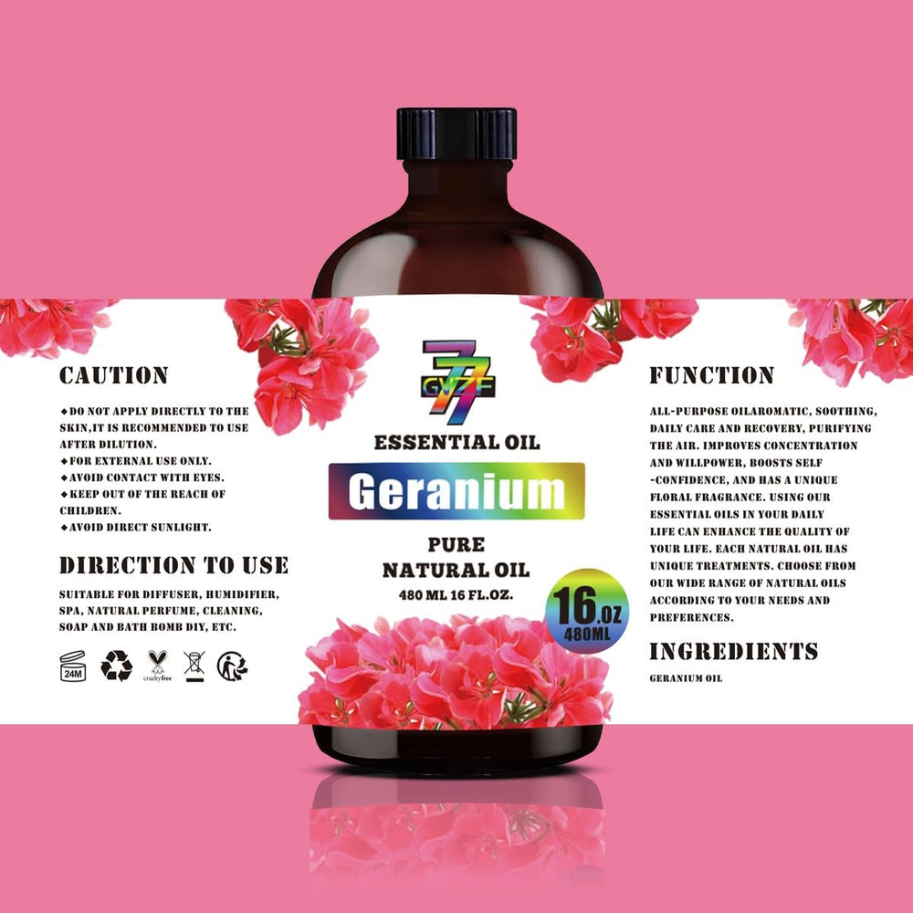 GV77ZF Geranium Essential Oil in a gift-ready box for presents.
