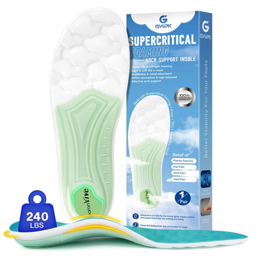 Gviipk lightweight arch-support inserts side view; delivers all-day comfort and stable alignment