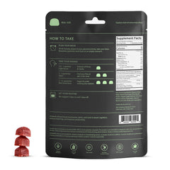 Gwella Focus Gummies close-up of strawberry-tangerine flavor highlighting tasty, natural energy.