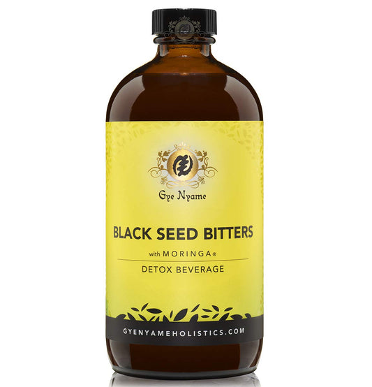 Gye Nyame Black Seed Bitters bottle-set provides versatile daily use.