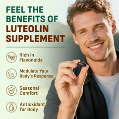 Visual of luteolin, rutin, and PEA ingredients in Gyumolics formula