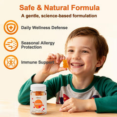 Close-up view of Gyumolics Quercetin Gummies for Kids highlighting texture and color