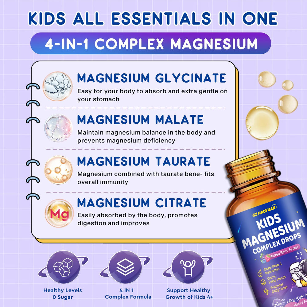 GZ HAOYUAN bottle highlights 4 magnesium forms for balanced daily support