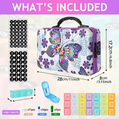 GZWENHAN box opened to reveal 31 compartments and three daily sections.