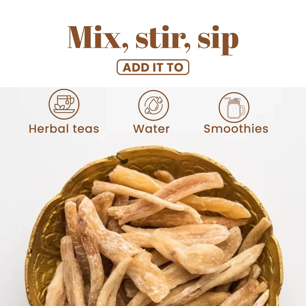 H and C Safed Musli powder with scoop, easy to portion for beverages