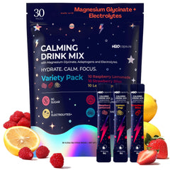 H2O Capsule Calm magnesium powder tub shown for daily hydration and calm support.