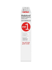 Habitrol 21mg Step 1 packaging shows a 14-count box for two weeks.