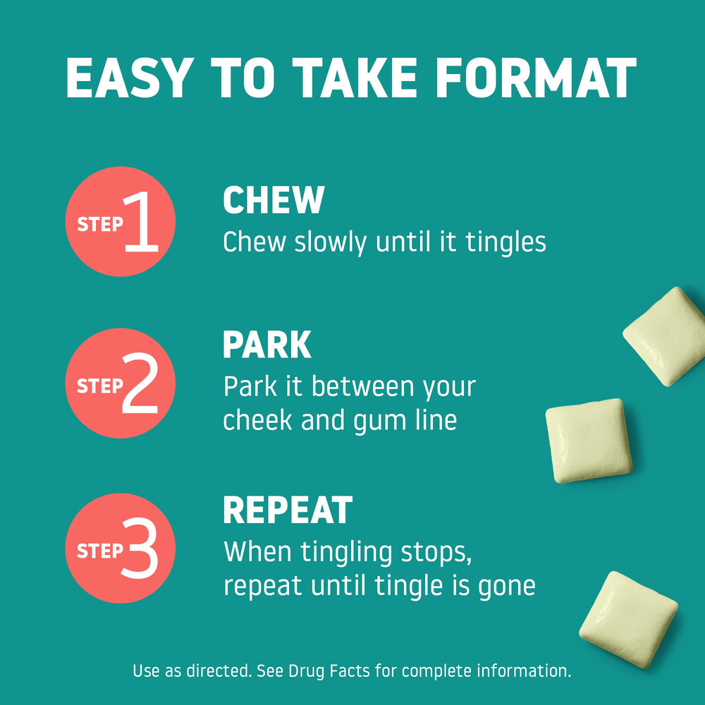 Habitrol 4 mg mint gum image highlighting breath freshness benefit.