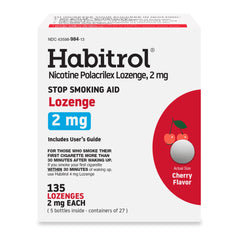 Habitrol cherry nicotine lozenge packaging for discreet craving relief.