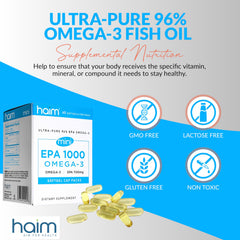 HAIM EPA1000 MINI bottle pour demonstrates easy 2-capsule daily dosing.