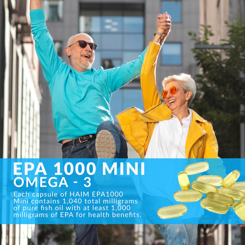 HAIM EPA1000 MINI label detail shows pharmaceutical-grade transparency and potency.